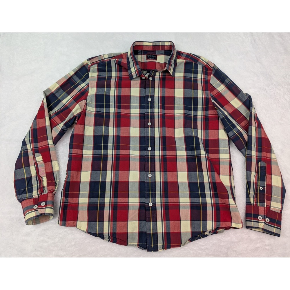 UNTUCKit Brandford 2021 Shirt Mens XL Blue Red Plaid Long Sleeve Button Up 40934